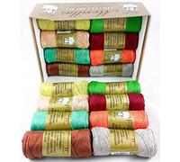 ▷ Pack de 16 Zepelines de algodón perlé 100% egipcio mercerizado para tejer labores de ganchillo o punto con un acabado elegante. (16 Zepelines N12, Serie 3)