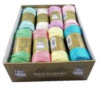 ▷ Pack de 16 Zepelines de algodón perlé 100% egipcio mercerizado para tejer labores de ganchillo o punto con un acabado elegante. (16 Zepelines N5, Colores Claros)