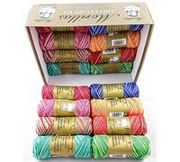 ▷ Pack de 16 Zepelines de algodón perlé 100% egipcio mercerizado para tejer labores de ganchillo o punto con un acabado elegante. (16 Zepelines N5, Multicolor)
