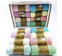 ▷ Pack de 16 Zepelines de algodón perlé 100% egipcio mercerizado para tejer labores de ganchillo o punto con un acabado elegante. (16 Zepelines N8, Colores Claros)