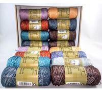 ▷ Pack de 16 Zepelines Hilo Fantasía Nº 8 BRILLO COL. OSCUROS (84% Acrílico/ 16% Poliéster) para tejer labores de ganchillo o punto con un acabado elegante.