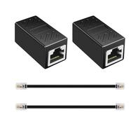 Pack de 2 Adaptador Hembra RJ45 a Macho RJ11, Conector RJ45 8P8C a RJ11 6P4C, Adaptadores Convertidor de Cable para Teléfonos Analógicos, Fax, Modem ADSL, Conector de Red Ethernet, Negro