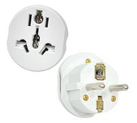 Pack de 2 Adaptador Universal de Enchufe EU a UK, 250V/16A, Color Blanco, Compatible con Viajes y Hogar 51CH095