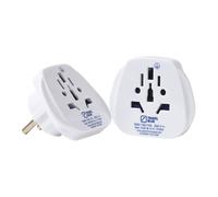 Pack de 2 adaptadores entrada multiple mundial a salida clavija europa