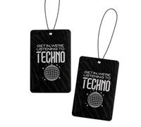 Pack de 2 ambientadores para coche Black Ice - Fragancia divertida para interiores, accesorios esenciales Techno Rave Fetsival, regalo para ravers y techno fans accesorios y decoración del coche