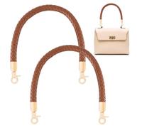 Pack de 2 Asas de Cuero Trenzado para Bolso de 60CM para Bolsos, bandoleras, Asas de Repuesto, Asas para Bolsos DIY y Bolsos de Crochet con 2 mosquetones (marrón)