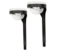 Pack de 2 Balizas exteriores de focos solares led Aktive, Luz continua entre 6 y 8 horas, de 22 lumens, 11 leds, Impermeable