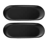 Pack De 2 Bandejas De Almacenamiento Negras, Bandeja De Acero Inoxidable, Bandeja De Joyería, Bandeja De Cosméticos, Bandeja De Alimentos, Bandeja Decorativa, Accesorios Para El Hogar