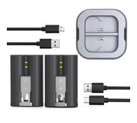 Pack de 2 baterías de repuesto V4 para Ring Doorbell, 7200 mAh recargables para cámara con estación de carga para Ring Video Doorbell 2/3/3 Plus/4, Spotlight Cam, Stick Up Cam y Peephole Cam Indoor
