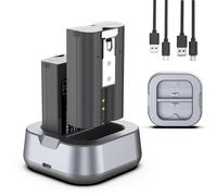 Pack de 2 baterías V4 para anillo Doorbell con estación de carga, 7200 mAh baterías de cámara recargable para anillo de vídeo Doorbell 2/3/3 Plus/4, cámara de foco, cámara de pegado y cámara Peephole