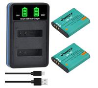 Pack de 2 baterías y cargador Li-92B para Olympus Tough TG-7, TG-6, TG-5, SH-1, TG-1 iHS, TG-2 iHS, TG-3, TG-4, SH50 iHS y SH60