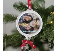 Pack de 2 Bolas de Navidad Personalizadas con Foto y Texto. Adornos de Navidad para el Árbol Originales. Bola Personalizable con Foto y Mensaje Especial. Decoração de Natal Exclusiva y Moderna.