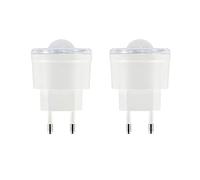 Pack de 2 Bombillas LED Inteligente con Sensor Movimiento, Auto On/Off, Lampara de Noche de la UE para Pasillos Escaleras, 2W, 6500K Blanco Frío, AC 220V, No regulable