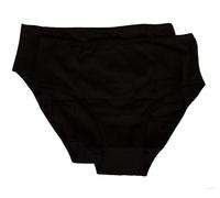 Pack de 2 braguitas calzoncillos de mujer slip cintura alta con borde liso bipac