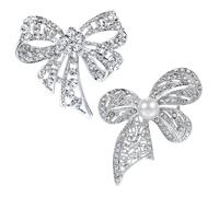 Pack De 2 Broches De Lazo, Broches De Strass, Broches De Joyería, Broches De Vestido, Broches De Bisutería De Moda, Broches Elegantes De Mujer, Complementos De Vestir