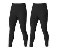 Pack de 2 calzoncillos largos para hombre, pantalones térmicos de invierno, ropa interior de esquí para hombre, cálida, ultra suave, leggings de ropa interior para el hogar, Negro , M