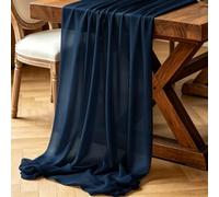 Pack de 2 Caminos de Mesa Azul Marino, 77x300 cm Boho Moderno Suave Camino de Mesa de Gasa para Bodas, Fiestas, Baby Showers, Despedidas de Soltera, Bautizos y Decoración Interior y Exterior