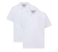 Pack de 2 camisas de polo para niños lisas, 100% algodón, para edades de 3 a 16 años