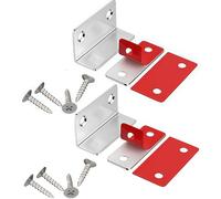 Pack de 2 captadores magnéticos en forma de L para puertas, ultrafinos adhesivos para cajones, armarios y puertas correderas (Plata)