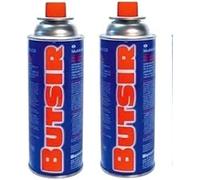 Pack De 2 Cartuchos De Gas Butsir Para Hornillos | Compatible Con Quemadores, Soplete de Cocina, Estufa De Gas Y Mas | Camping Gas Portátil | Cartuchos Para Hornillo Gas Butano
