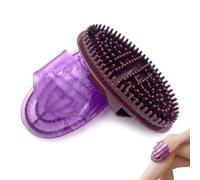 Pack de 2 Cepillos de Masaje Corporal para Drenaje Linfático y Celulitis, Cepillo Exfoliante para Abdomen, Piernas y Cabeza, Masajeador de Meridianos para Cuidado de la Piel, Morado y Marrón