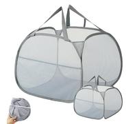 Pack de 2 Cestos de Ropa Sucia Plegables, Cesta de Lavandería de Malla de Panal Plegable, Cesta Plegable para Almacenamiento de Ropa con Asas Reforzadas para Lavandería, Baño, Habitación