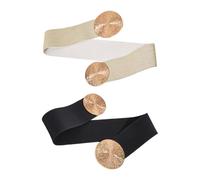 Pack De 2 Cinturones Decorativos, Elees Cinturones Sencillos, Cinturones Elásticos, Cinturones De Vestir, Cinturones Anchos Para Mujer