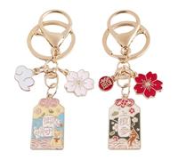 Pack De 2 Coles Decorativos, Coles De Flores, Lindos Llaveros, Llaveros De Metal, Charms Creativos para Bolsas