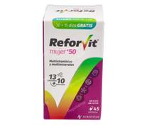Pack de 2 - Complejo Multivitamínico y Mineral para Mujeres Mayores de 50 Años (45 Cápsulas) - Vitalidad, Huesos y Sistema Inmune - Lote de 90 Uds