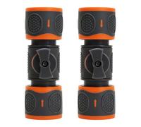 Pack de 2 Conectores Universales para Manguera de Jardín con Grifo - Compatibles 1/2" & 3/4" (12/19mm) - Conexión Estándar Gardena - Cierre Automático para Riego y Limpiadora de Alta Presión
