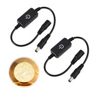 Pack De 2 Controladores De Brillo Para Tira De Luz LED De Un Solo Color 12-24V 4A, Interruptor Táctil On/Off, Instalación Fácil Sin Soldadura, Solo Color Controlador De Brillo Interruptor