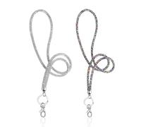 Pack De 2 Cordones, Cordones Antipérdida Para Teléfono Celular, Cordones Para Tarjetas De Identificación, Cordones De Cristal Brillante, Llaveros, Collares Multiusos Para Mujer