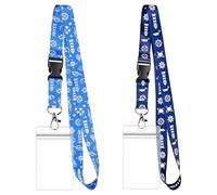 Pack de 2 cordones para crucero con tarjetero transparente impermeable, correa desmontable, soporte de identificación para tarjetas de crucero, oficina, escuela