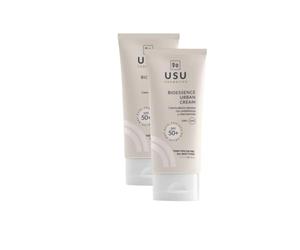 Pack de 2 Cremas Faciales Urbanas Bioessence SPF50+ con Prebióticos y Niacinamida, Efecto Barrera Protectora para Todo Tipo de Piel - Duplo Hidratante 2 x 50ml