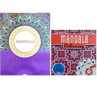 Pack de 2 Cuadernos de Mandalas para Colorear, 45 Diseños Relajantes con Frases Motivadoras, Papel 100g, Tapa Blanda, diseños elegantes y de alta calidad. Cuaderno de colorear para adultos.