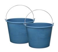 PACK de 2 cubos engomados de plástico reciclado (Azul) (6 litros)