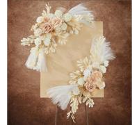 Pack de 2 de Boda con Flores Artificiales Grandes, Guirnalda Boho de Bienvenida, Decoración de Flores Beige para de Recepción, y de Boda