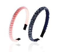 Pack De 2 Diademas Para Mujer, Diademas Con Cristales Brillantes, Diademas Con Perlas, Diademas Elegantes Para Mujer, Diademas De Moda, Diademas De Vestir, Diademas De Strass