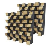 Pack de 2 difusores acústicos | Difusor 2D | Reflexión - Difusión - Absorción - Aislamiento acústico | Panel decorativo para pared | Color: [SIRIUS (150mm) | Roble]
