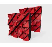 Pack de 2 difusores acústicos | Difusor 2D | Reflexión - Difusión - Absorción - Aislamiento acústico | Panel decorativo para pared | Color: [FUZA (60mm) | Plástico rojo brillante]