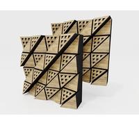 Pack de 2 difusores acústicos | Difusor 2D | Reflexión - Difusión - Absorción - Aislamiento acústico | Panel decorativo para pared | Color: [FUZA (60mm) | Roble]