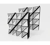 Pack de 2 difusores acústicos | Difusor 2D | Reflexión - Difusión - Absorción - Aislamiento acústico | Panel decorativo para pared | Color: [FUZA (60mm) | Plástico blanco brillante]