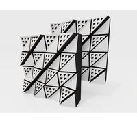 Pack de 2 difusores acústicos | Difusor 2D | Reflexión - Difusión - Absorción - Aislamiento acústico | Panel decorativo para pared | Color: [FUZA (60mm) | Blanco]