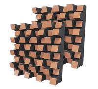 Pack de 2 difusores acústicos | Difusor 2D | Reflexión - Difusión - Absorción - Aislamiento acústico | Panel decorativo para pared | Color: [SIRIUS (150mm) | Cerezo]
