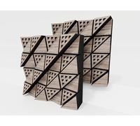 Pack de 2 difusores acústicos | Difusor 2D | Reflexión - Difusión - Absorción - Aislamiento acústico | Panel decorativo para pared | Color: [FUZA (60mm) | Sonoma]