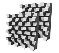 Pack de 2 difusores acústicos | Difusor 2D | Reflexión - Difusión - Absorción - Aislamiento acústico | Panel decorativo para pared | Color: [SIRIUS (150mm) | Blanco]