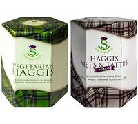 Pack de 2 Escoceses Haggis Vegetariano and Neeps & Tatties Haggis Mix Comida Escocesa Regalos Plato Nacional de Escocia
