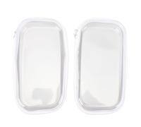 Pack de 2 Estuches de plástico Transparente con Cierre de Cremallera y Estructura rígida, contenedor Organizador de Almacenamiento de Carcasa Dura, Bolsa cosmética apilable Anti