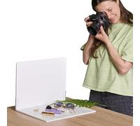 Pack de 2 fondos fotográficos pequeños, 30 x 40 cm, fondo para fotos, fondo para fotografía de productos, mármol y piedra, tableros de fondo (blanco y mármol, pequeño)