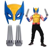 Pack de 2 Garras de Wolverine Con Máscara Luminosa - Accesorio de Juguete para Adultos y Niños a Partir de 5 Años - Cosplay de Hombre Lobo Plata